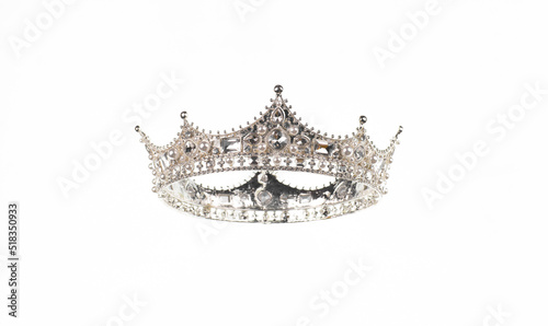 golden crown with diamonds isolated on white background