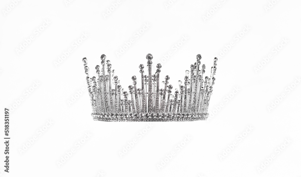 princess crown with diamonds isolated on white background