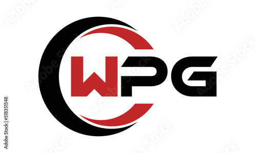 WPG swoosh three letter logo design vector template | monogram logo | abstract logo | wordmark logo | letter mark logo | business logo | brand logo | flat logo | minimalist logo | text | word | symbol
