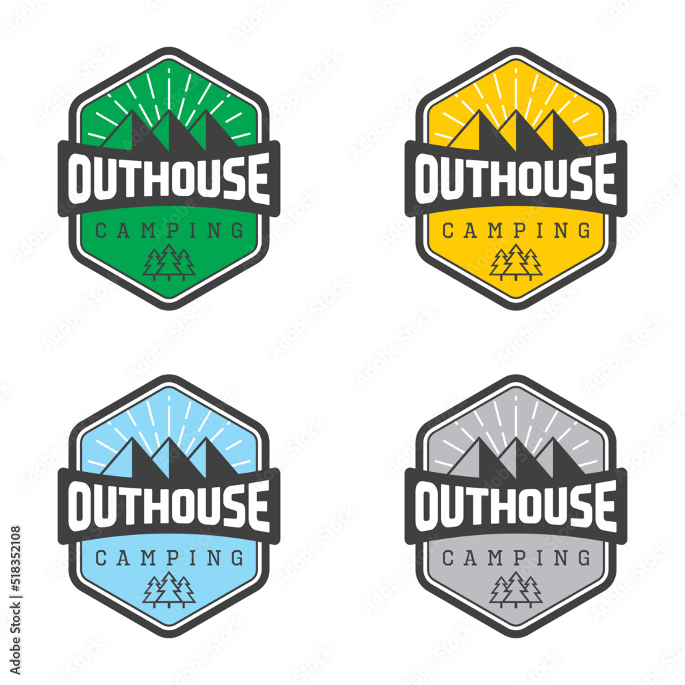 Outhouse camping emblem logo vector