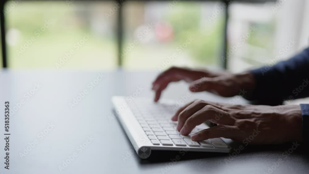 Close up of hands and fingers typing the laptop keyboard. Close up of hands and fingers typing the laptop keyboard.