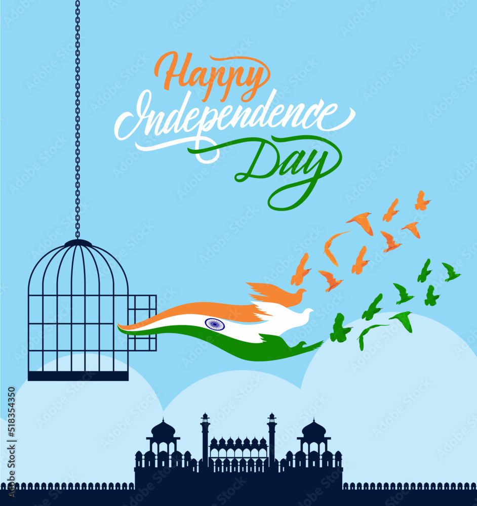 Fototapeta premium Happy Independence day india illustration
