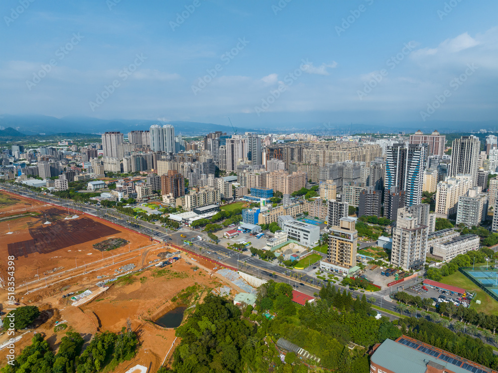 Fototapeta premium Top view of Lin Kou city