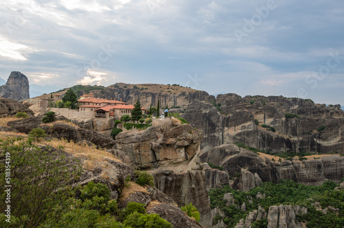 Holy Trinity Monastery on a top  Meteora  Greece