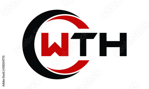 WTH swoosh three letter logo design vector template | monogram logo | abstract logo | wordmark logo | letter mark logo | business logo | brand logo | flat logo | minimalist logo | text | word | symbol
