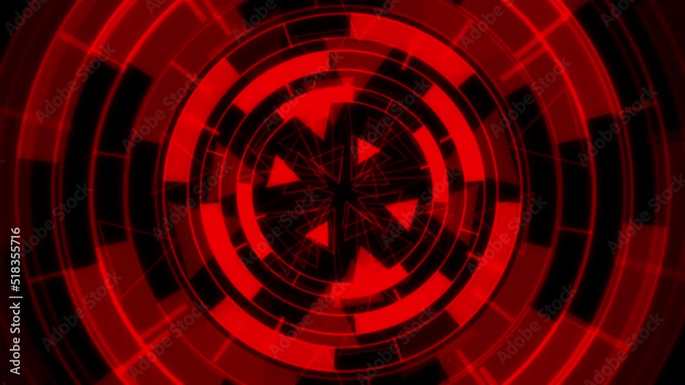 Circle Triangle VJ Loop Red Audio Reactive Bouncing L 02 Animation Background 