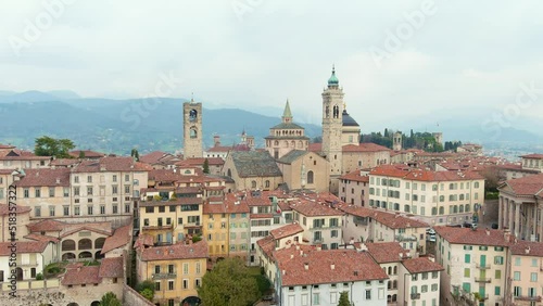 Wallpaper Mural Scenic aerial view of Citta Alta, Old town district of Bergamo city Torontodigital.ca