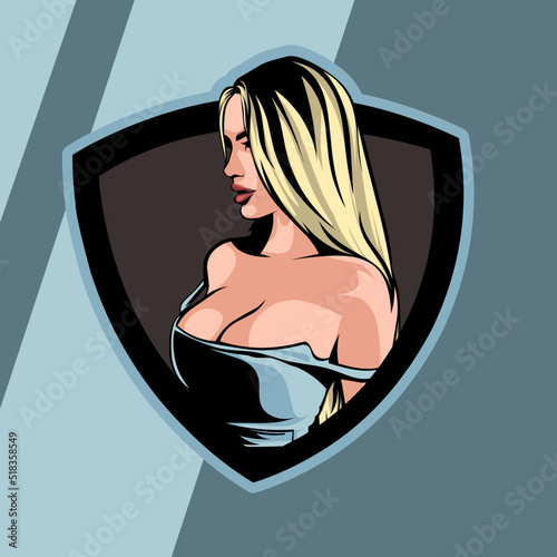 sexy woman logo esport
