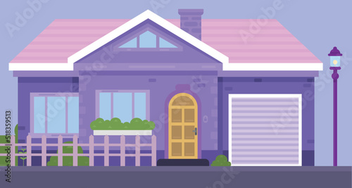 village home cute colorful flat style house village symbol real estate cottage and home design residential colorful building graphic element Illustration template design 