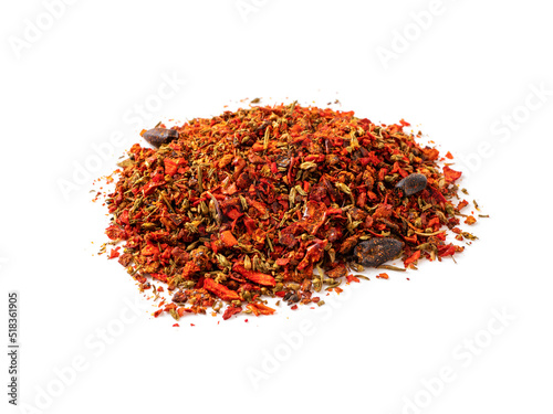 Obraz na plátně A bunch of various dry spices isolated on a white background