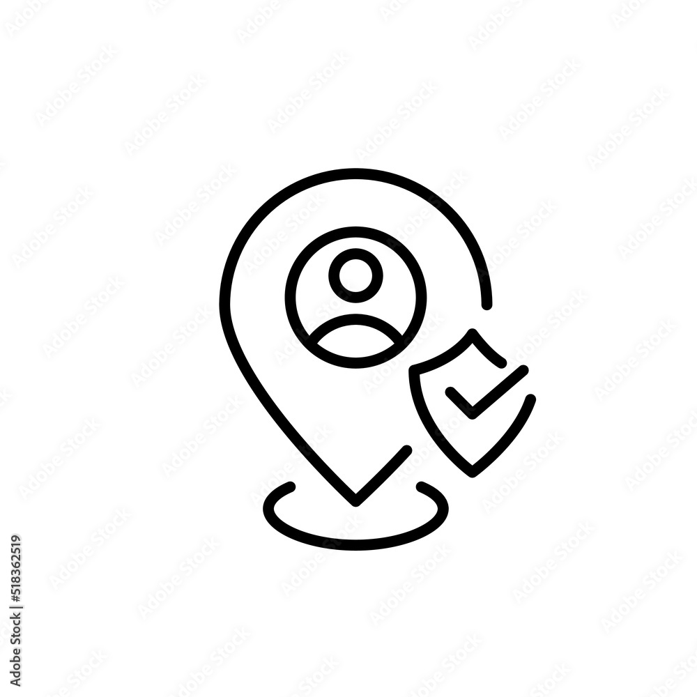 Naklejka premium Protected user location. Pixel perfect, editable stroke icon