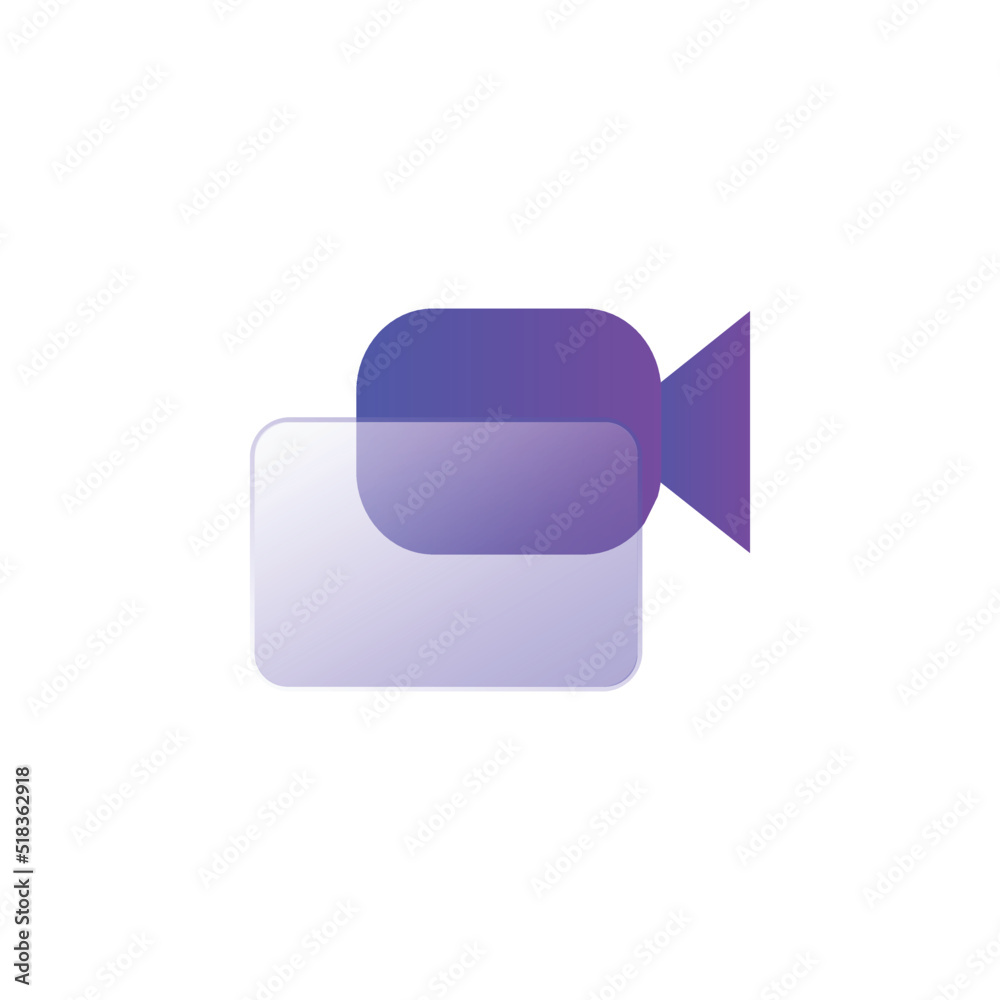 Gradient glass morphism video icon design vector Gradient glass morphism video icon design vector