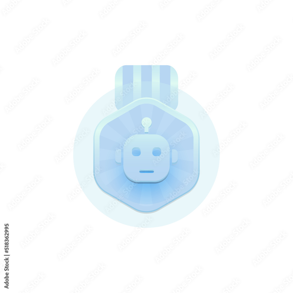Fototapeta premium Medal with robot design vector