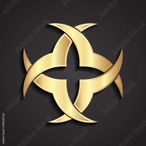 3d gold ornamental symbol