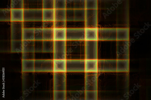 Fractal perspective background - abstract 3d illustration. Chaos strokes and light effects. Science fiction or virtual reality concept. Abstract science fiction or future technology bakground.