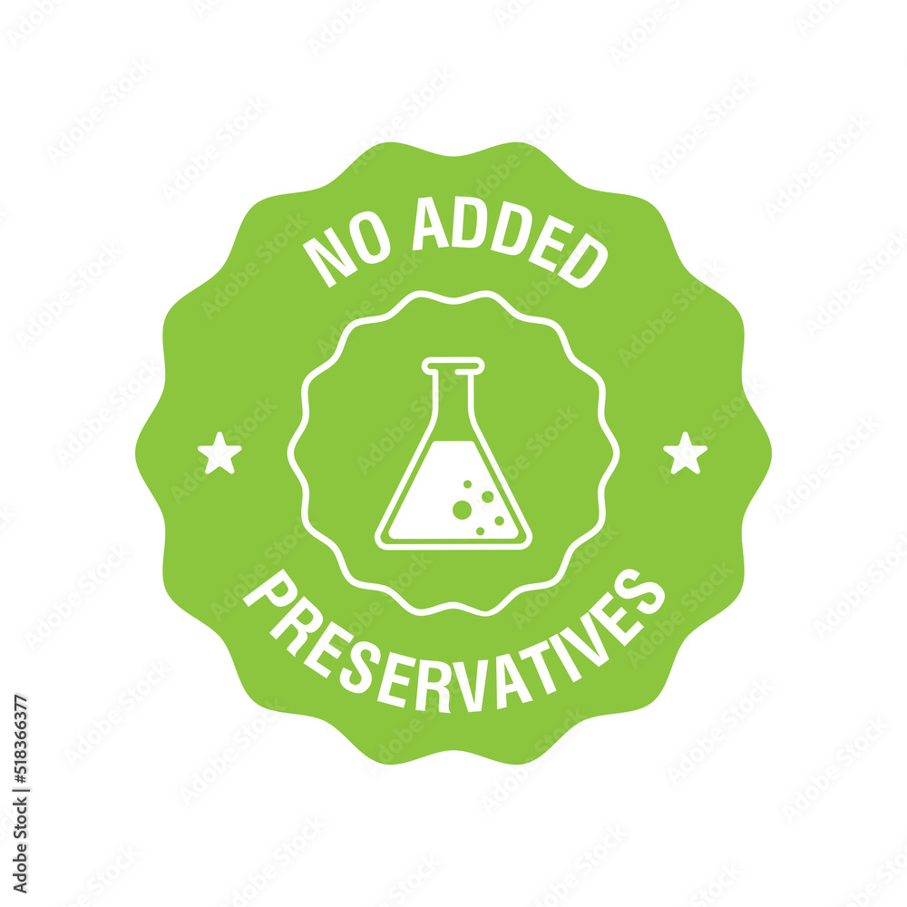 No added preservatives icon chemical artificial free food no