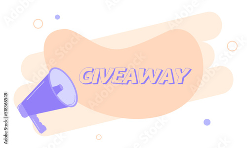 Megaphone with giveaway speech bubble. Loudspeaker. Banner for business, marketing and advertising. Vector illustration