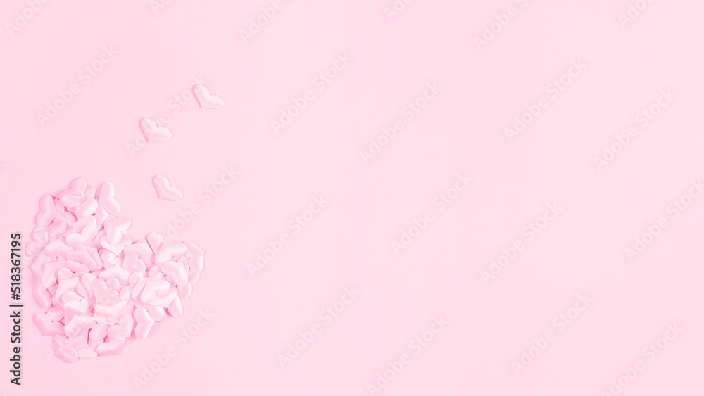 Pink heart on a pink background. Monochrome abstract pink background. Valentine's day birthday mother's day concept.
