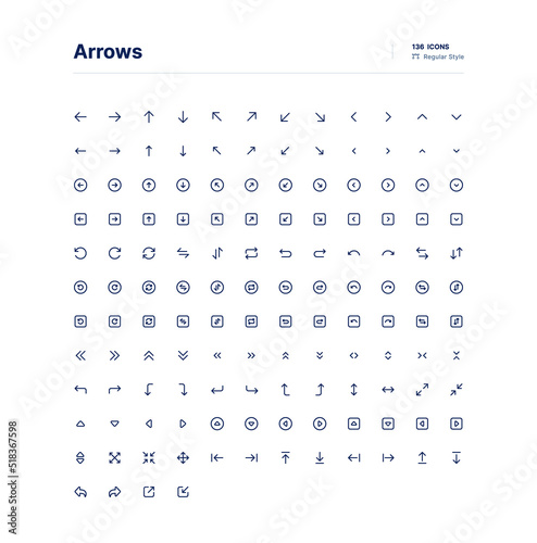 Arrows UI Icons Pack Line Style