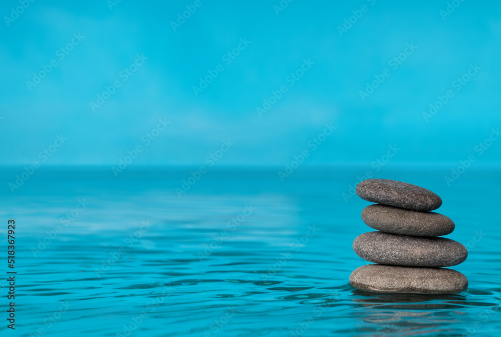 Zen spa concept background - zen massage stones.