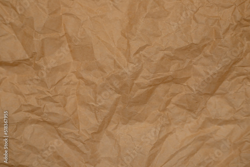 crumpled parchment paper. background from old paper. baking paper.