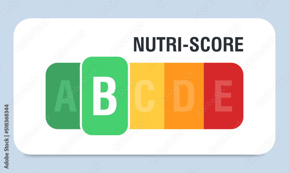 Nutri score for packaging design. B score. Logo, icon, label. Vector illustration Nutri score for packaging design. B score. Logo, icon, label. Vector illustration