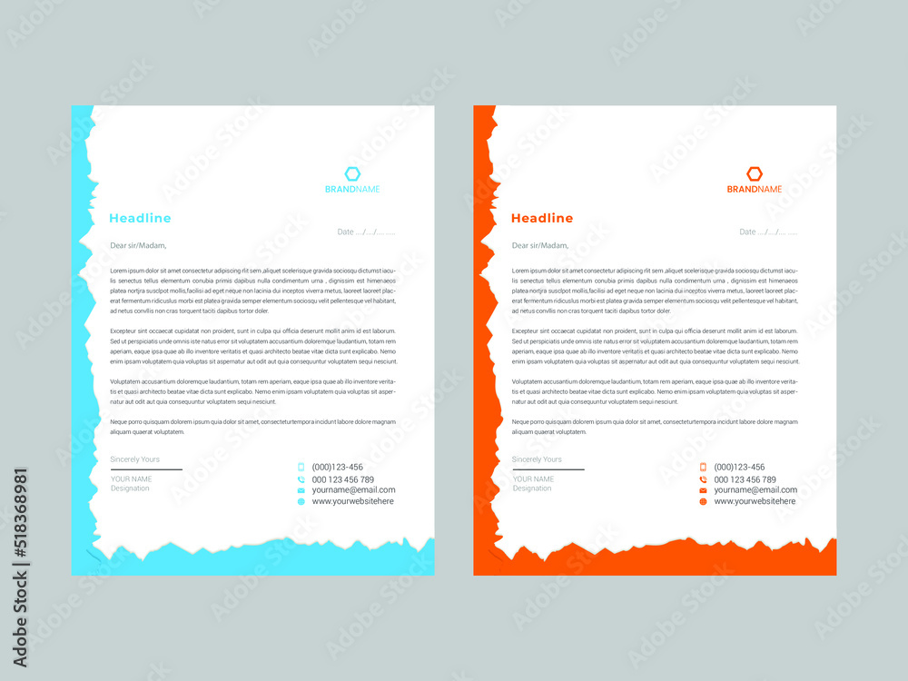 Obraz premium Style modern letterhead design template 06