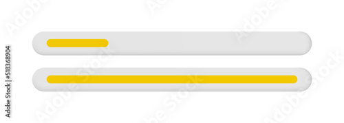 3d Loading bar. Orange bar. Vector clipart isolated on gray background.	