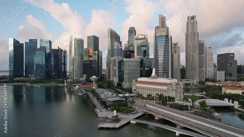 Photography The Iconic Marina Bay Sands Landmark Hotel, Art Museum and Surrounding Tourist A
