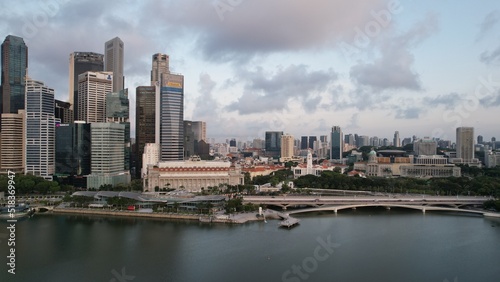 The Iconic Marina Bay Sands Landmark Hotel  Art Museum and Surrounding Tourist Attraction Areas