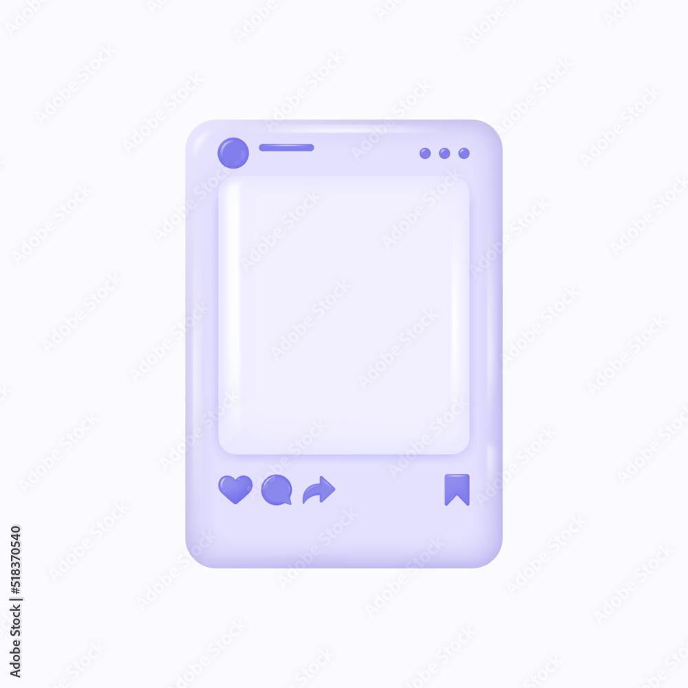 3d template of shiny frame for social media post. element for the design of advertising banner or poster. vector illustration in realistic style isolated on white background. 3d template of shiny frame for social media post. element for the design of advertising banner or poster. vector illustration in realistic style isolated on white background.