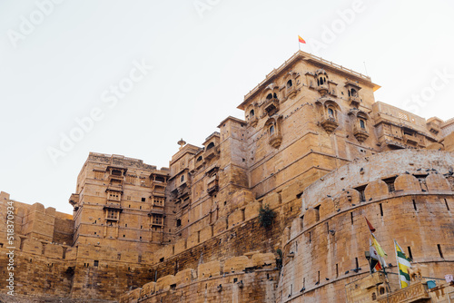 View of the outside of an 800+ year old fort in Jaisalmer