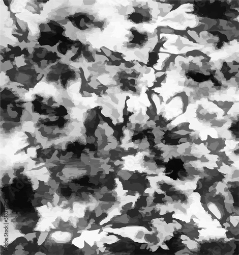 Tie dye background Geometric pattern texture Vector illustration Shibori Abstract batik brush seamless and repeat pattern design Black, white, gray Paint splatter Curls, waves, dirty