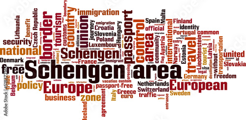 Schengen area word cloud