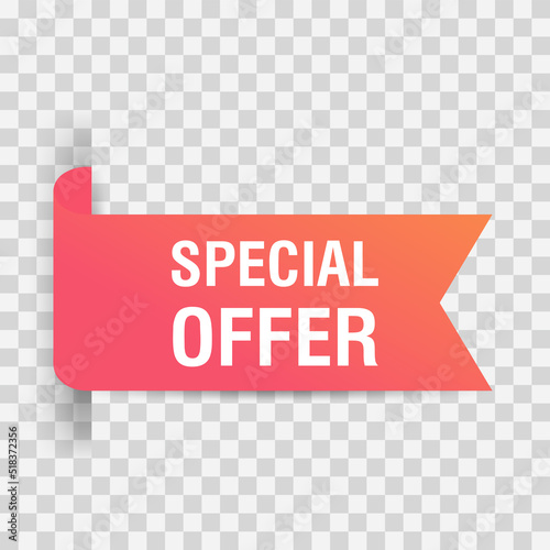 Special offer badge. Discount banner shape. Sale coupon icon. Modern concept design. Vector