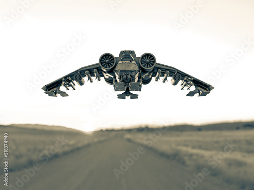 фотографія spaceship is landing