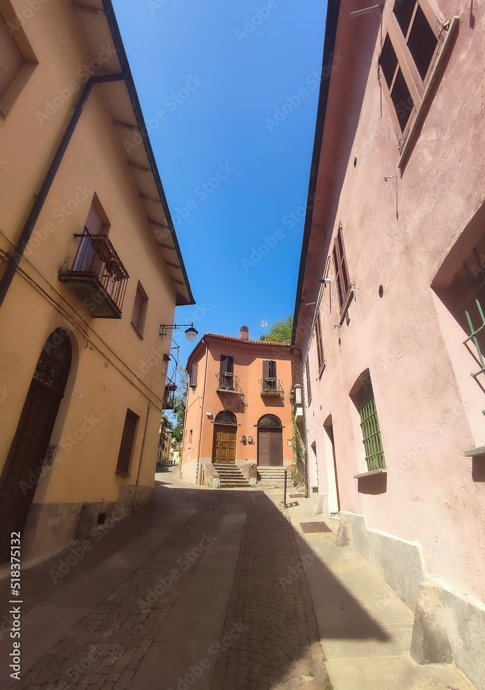 Italian Street in Summer Vacation, Rivoli, Piedmont, Travel