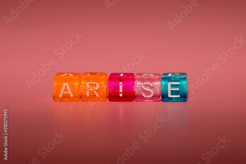 Fototapet the word arise made up of cubes