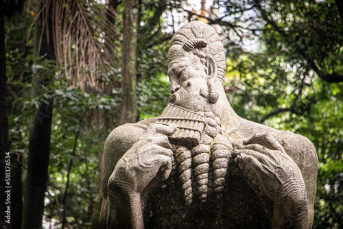 statue in the middle of tropical forest © Johanna