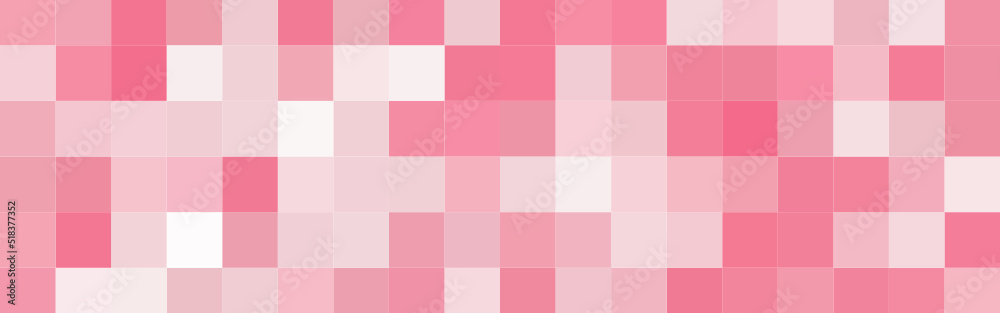 Abstract white and pink gradient square mosaic banner background. Vector illustration. Abstract white and pink gradient square mosaic banner background. Vector illustration.