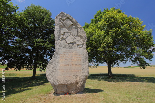 The monument of Battle on the Marchfeld between Dürnkrut and Jedenspeigen in the present-day Austrian state of Lower Austria