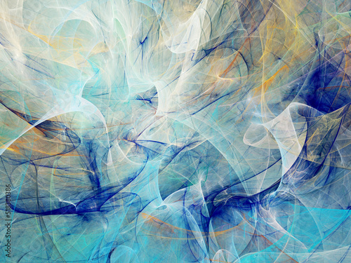 Wallpaper Mural blue abstract fractal background 3d rendering illustration Torontodigital.ca