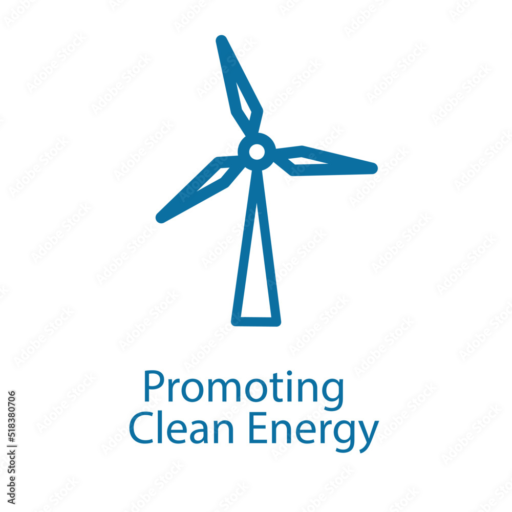 Promoting Clean Energy Icon. The European Green Deal. Vector illustration EPS 10 Promoting Clean Energy Icon. The European Green Deal. Vector illustration EPS 10