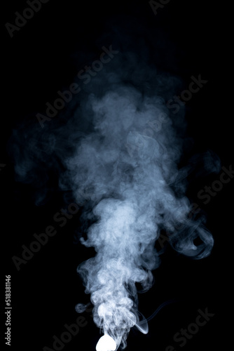 smoke, steam on black background