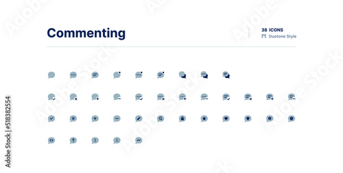 Commenting UI Icons Pack Duotone Style