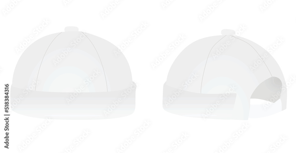 White brim cap. vector illustration White brim cap. vector illustration
