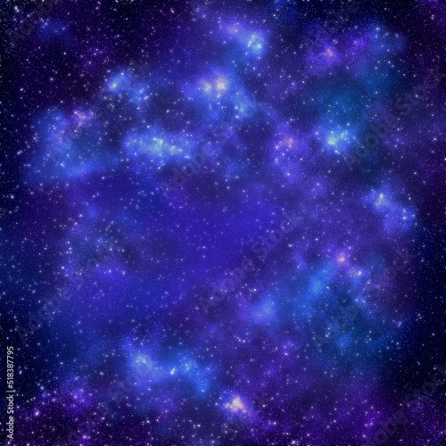 nebulosas azules sobre fondo cósmico