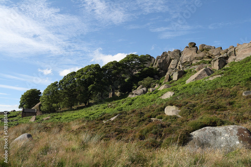 The Roaches rocky outcrop in the Peak District National Park, Staffordshire. England UK