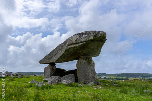 view of the Kilclooney Dolmen in County Donegal in Ireland