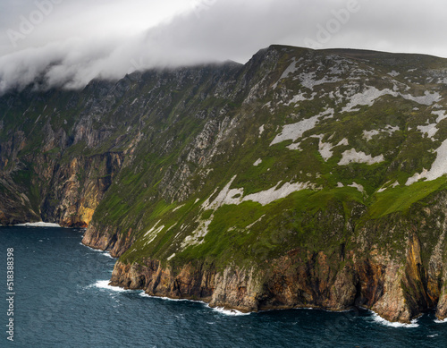 view of the mountains and cliffs of Slieve League on the northwest coast of Ireland